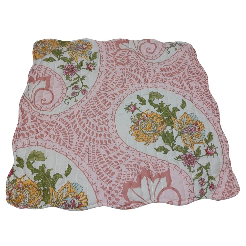 Shabby Chic‎ 3 Pink Paisley Pillow Shams 20x20 Cottagecore Farmhouse Country